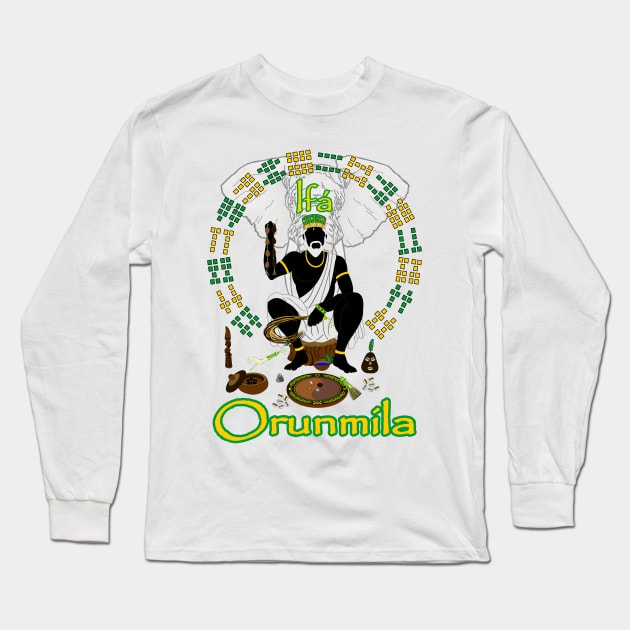 Orunmila - Ifá Long Sleeve T-Shirt by Korvus78